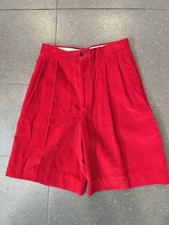 Vintage 80  s Rebecca Thomas Plush Red Velvet Pleated Bermuda City Shorts Sm