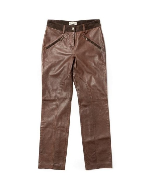 Women Blumarine Trousers Brown Leather 36 / S / 44
