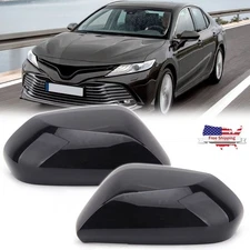 Pair Side Mirror Cover Cap for 2018-2024 Toyota Camry Gloss Black Left&Right