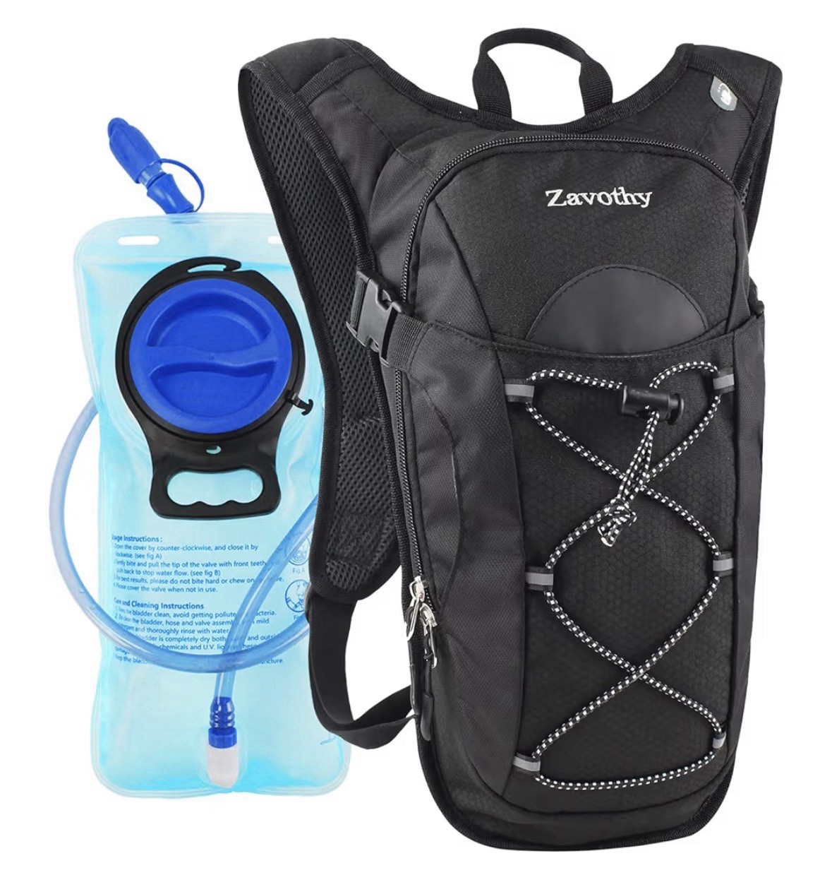 Mochila de hidratación con vejiga de agua 2L Zavothy para senderismo y ciclismo correr