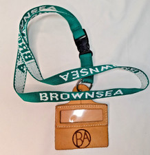 BROWNSEA BA Leather ID Holder  Logo Lanyard woven design