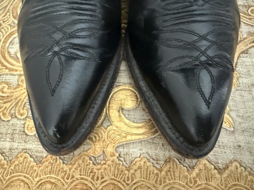 Vintage Justin Damen-Cowboystiefel schwarz Leder 7,5B - Bild 7 von 11