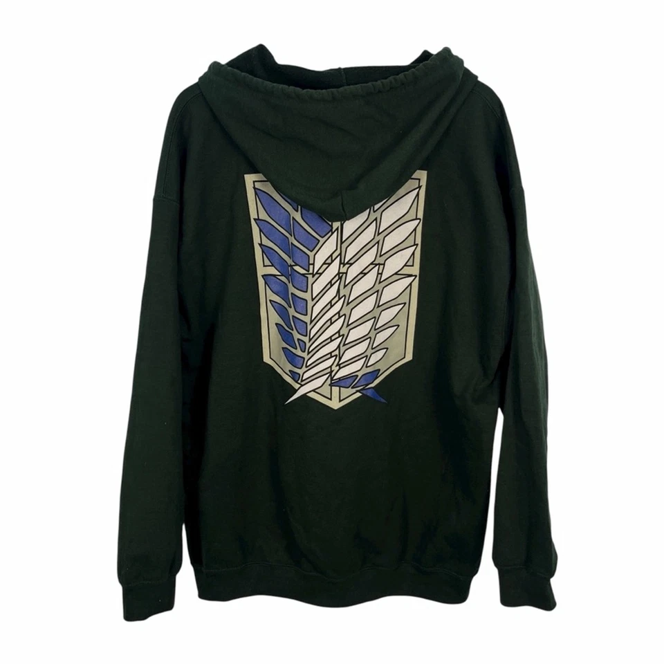 Attack On Titan Wings Of Freedom Anime Verde Cremallera Completa Sudadera con Capucha para Hombres XL Foto 4 de 4