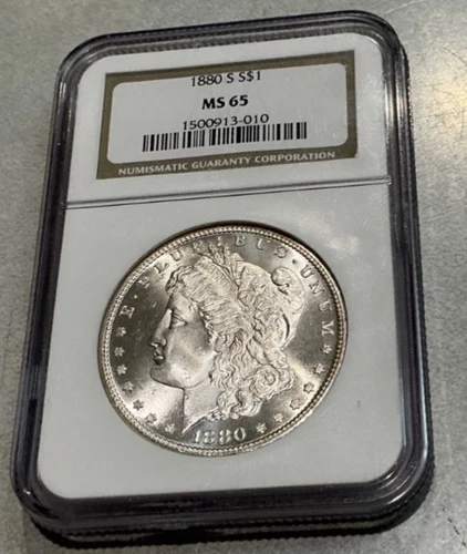 1880 S US Morgan Silver $1 NGC MS65 Nice Blast White Coin!