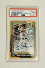 2024 Bowman Draft-Konnor Griffin 1st Chrome Prospect Auto Gold Wave 45/50 PSA9 