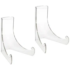 2 Pcs Acrylic Display Stand Small Plate Phone Display Rack for Artworks Photos