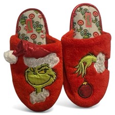 The Grinch Holiday Christmas Slippers Size 9-10 EUC Slip On