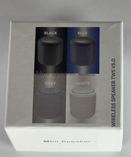 Wireless Mini Bluetooth Speaker Black Microphone LED Light TWSV5.0
