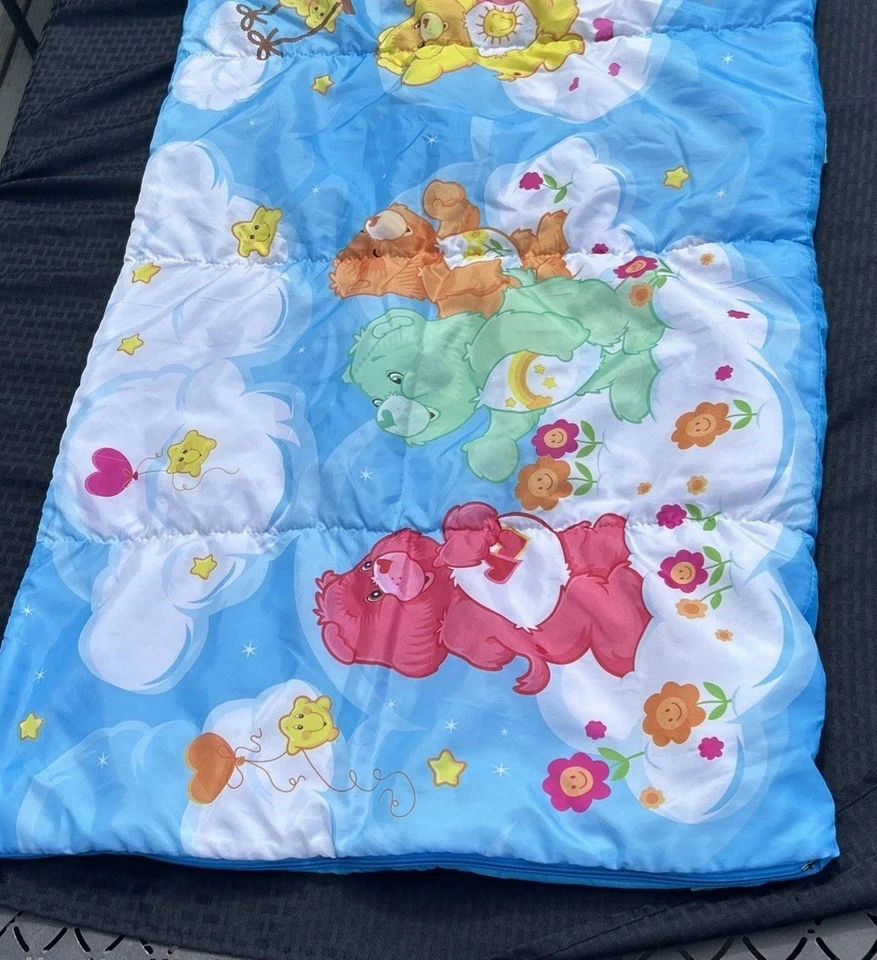 Saco de dormir Playhut Care Bears 56x56 franela cremallera dibujos animados niños Y2K 2003 de colección Foto 2 de 4