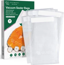 Pint Vacuum Sealer Bags for Food, 50 6X10 Inch, Preprinted Label, Bpa-Free Heavy