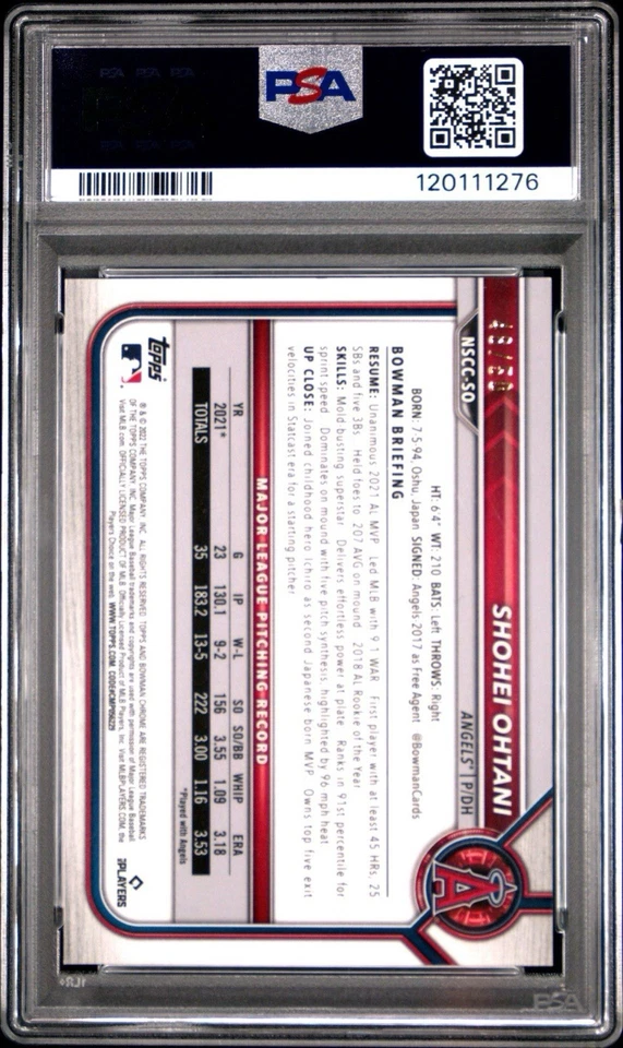 2022 SHOHEI OHTANI Bowman Chrome NSCC National Gold Ref /50 PSA 8 🔥 - Image 2 of 2