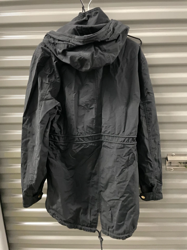 Superdry Military Parka Jacket Mens M Black Full Zip Fish Tail Urban Techwear - Image 3 of 4
