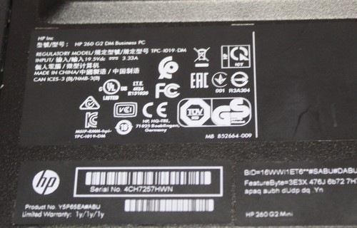 HP 260 g2 6th Gen i3 Mini PC with 8gb Ram And Mains Lead - Picture 4 of 14