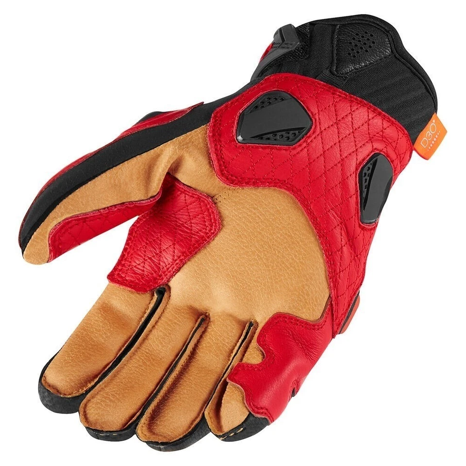 Guantes cortos de cuero Icon Hypersport - para hombre talla 3XL rojo 3301-3550 Foto 2 de 3