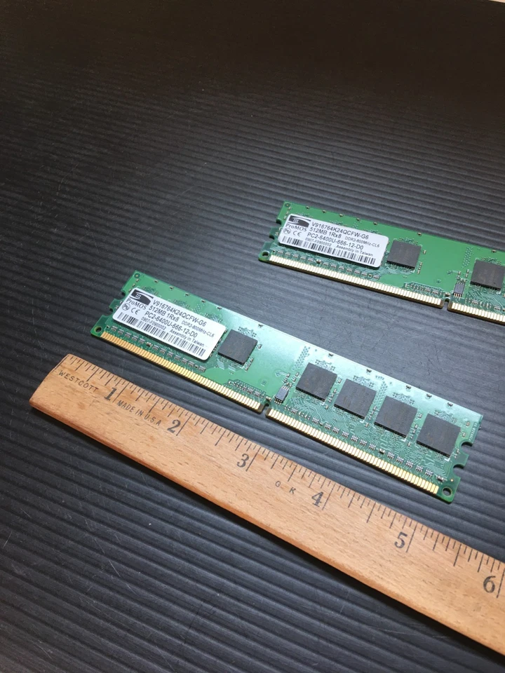 2 PCS ProMOS 512MB 1Rx8 DDR2-800MHz-CL6 PC2-6400U-666-12-D0 PC Memory - Image 3 of 4
