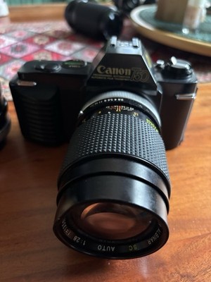 Canon T50 Analogkamera, Schwarz, Retro-Stil