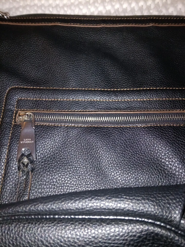 Bolso de hombro Dana Buchman / cuero negro  Foto 3 de 4