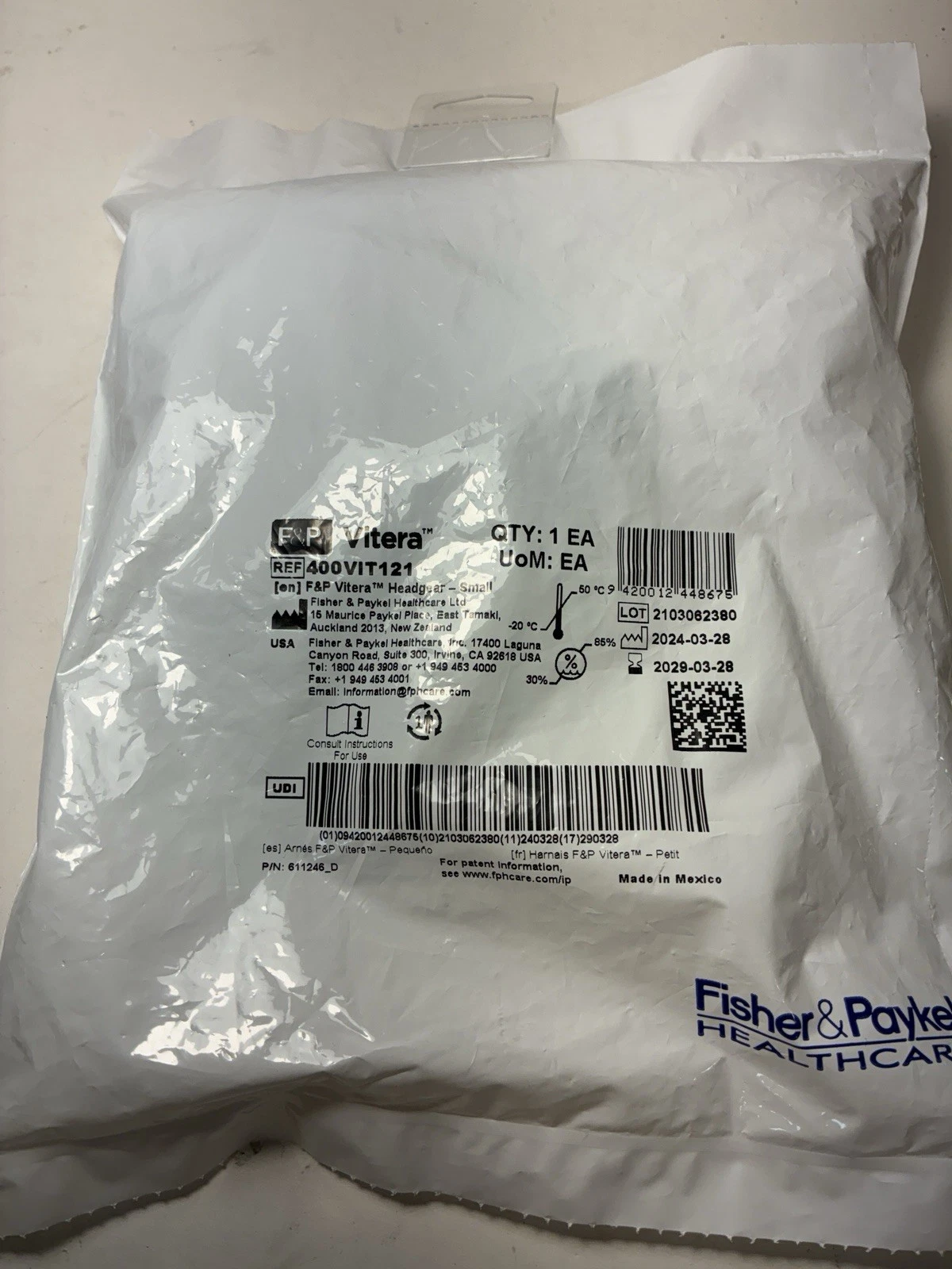 Vitera Face Mask Headgear Size Small 400 VIT 121 Sealed Straps Vltera NEW