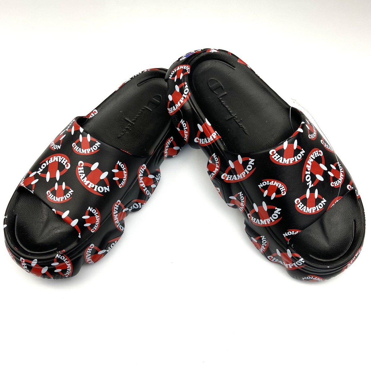 Champion Meloso Squish Slides Sandals Oversized Black White Panda Logo Men’s 12 Men main image 2