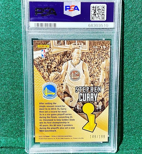 2015-16 Totally Certified STEPHEN CURRY Certified Champions /199 #15 PSA NM-MT 8 - Picture 2 of 2