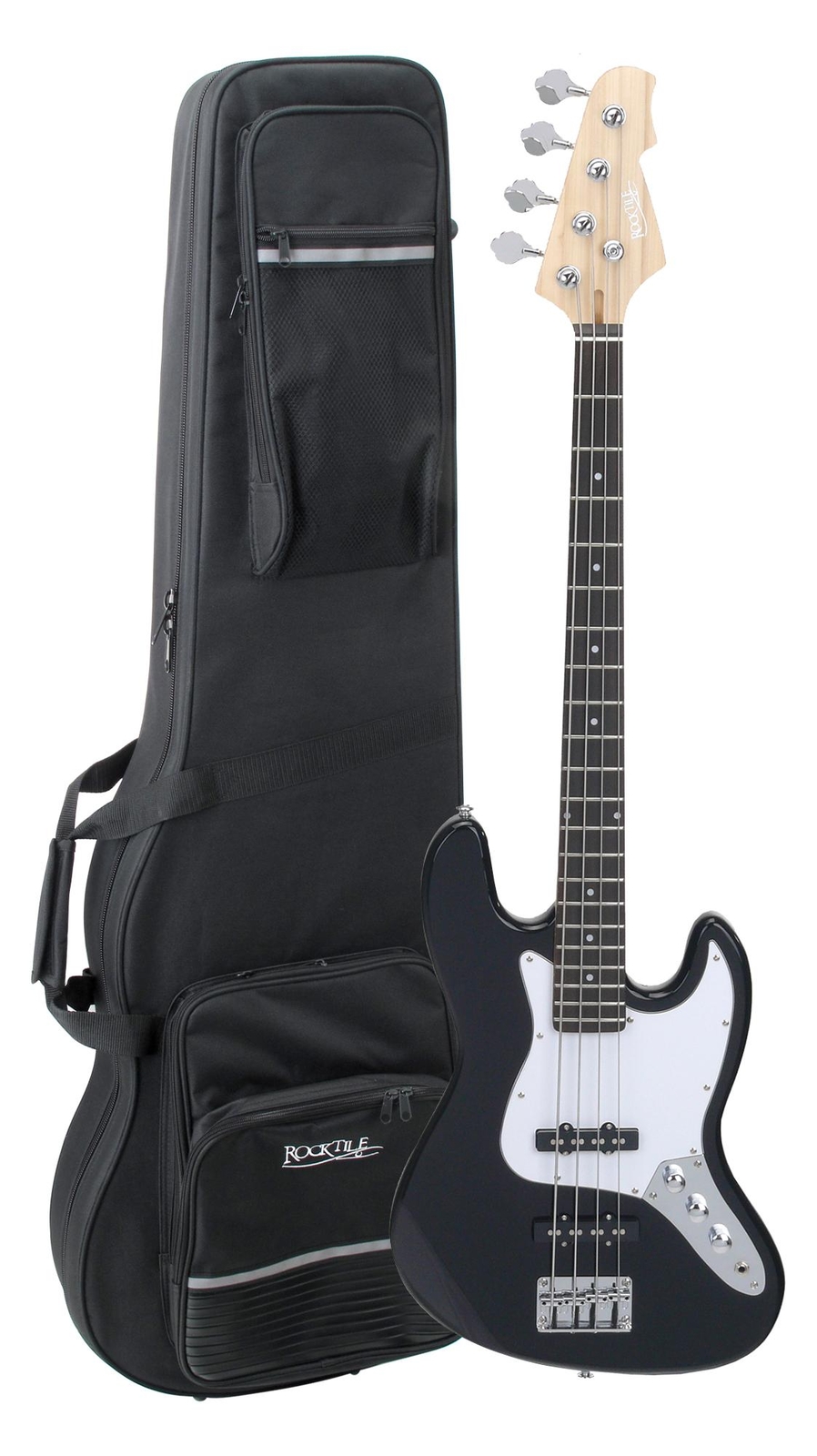 ROCKTILE FATBOY II E-BASS schwarz SET INKL. LEICHTKOFFER SCHWARZ KOFFER BASS JAZZ ROCKTILE FATBOY II E-BASS schwarz SET INKL. LEICHTKOFFER SCHWARZ KOFFER BASS JAZZ