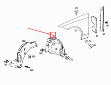 NUOVO RIVESTIMENTO PARAFANGO INTERNO SINISTRO POSTERIORE MERCEDES-BENZ CLS C218 A2186900330