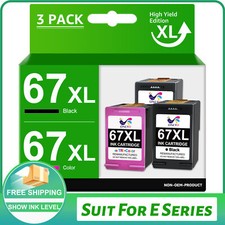 67 XL Ink Cartridge for HP 67XL Deskjet 2700 2755e 2752e 4155e Envy 6052e 6055e