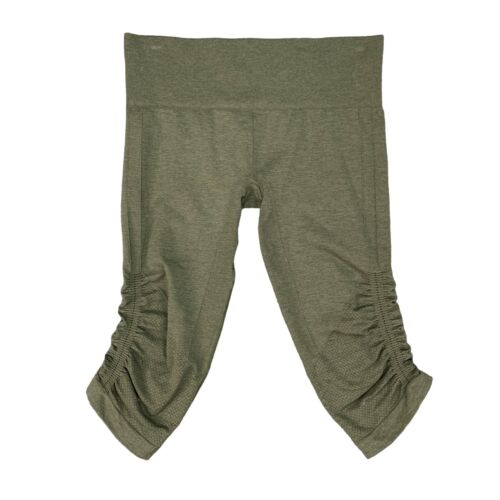 Lulululemon In The Flow Leggings Damen 8 Kompression grün kurz geschnitten geklemmt Stretch