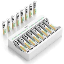 EBL 16x AAA Rechargeable Batteries Triple A 1100mAh NiMH +AA AAA Battery Charger