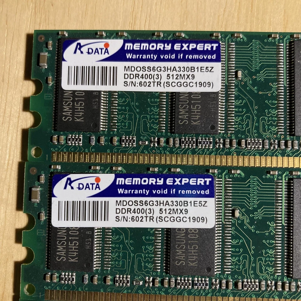 4X ADATA 512MB 512MX9 MDOSS6G3HA330B1E5Z PC-3200 DDR 400 ECC Server RAM DDR1 2GB - Image 2 of 4