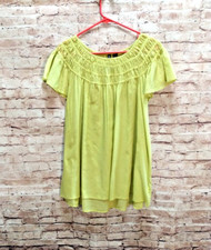 Nine West Yellow Tunic Blouse w/Capped Sleeves Size L