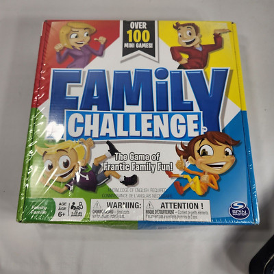 Family Challenge Board Game Spin Master 100 Mini Games Family Night NEW ...