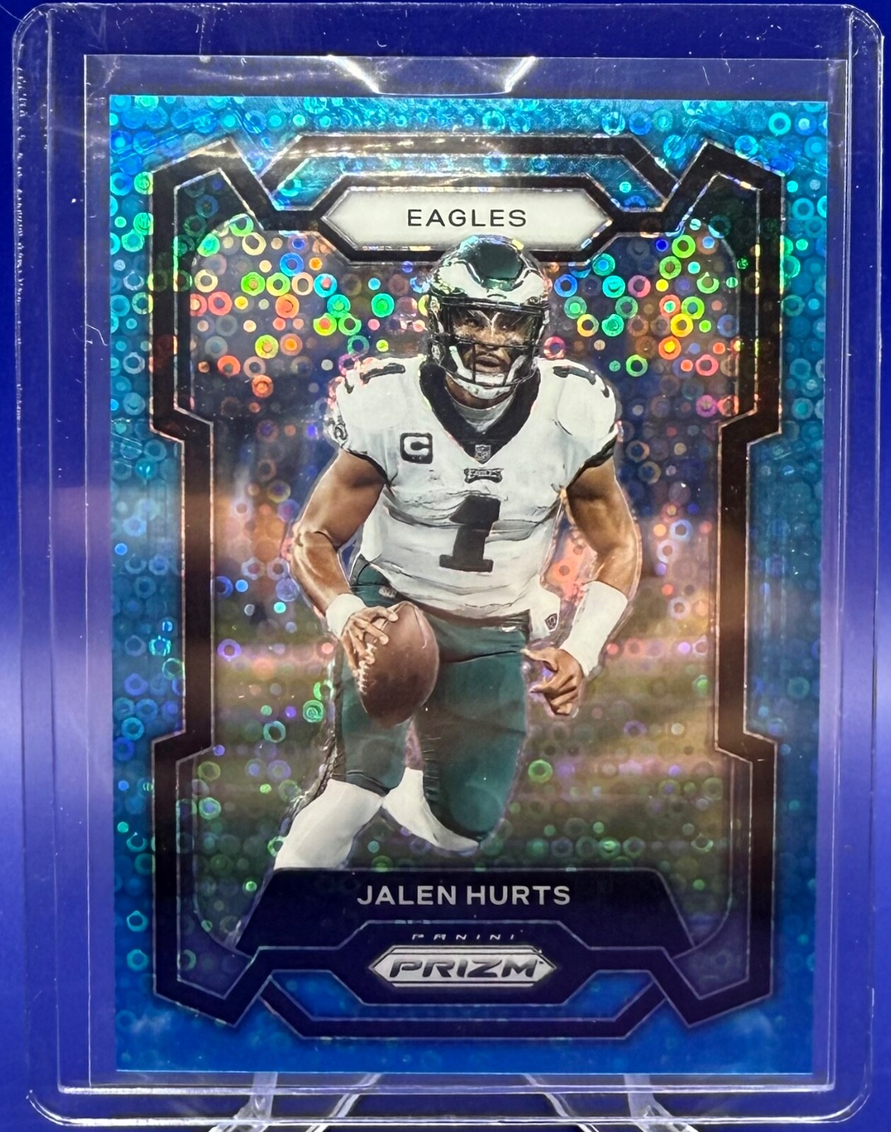 2023 Panini Prizm - Jalen Hurts /95 Blue No Huddle Prizm #244 Eagles