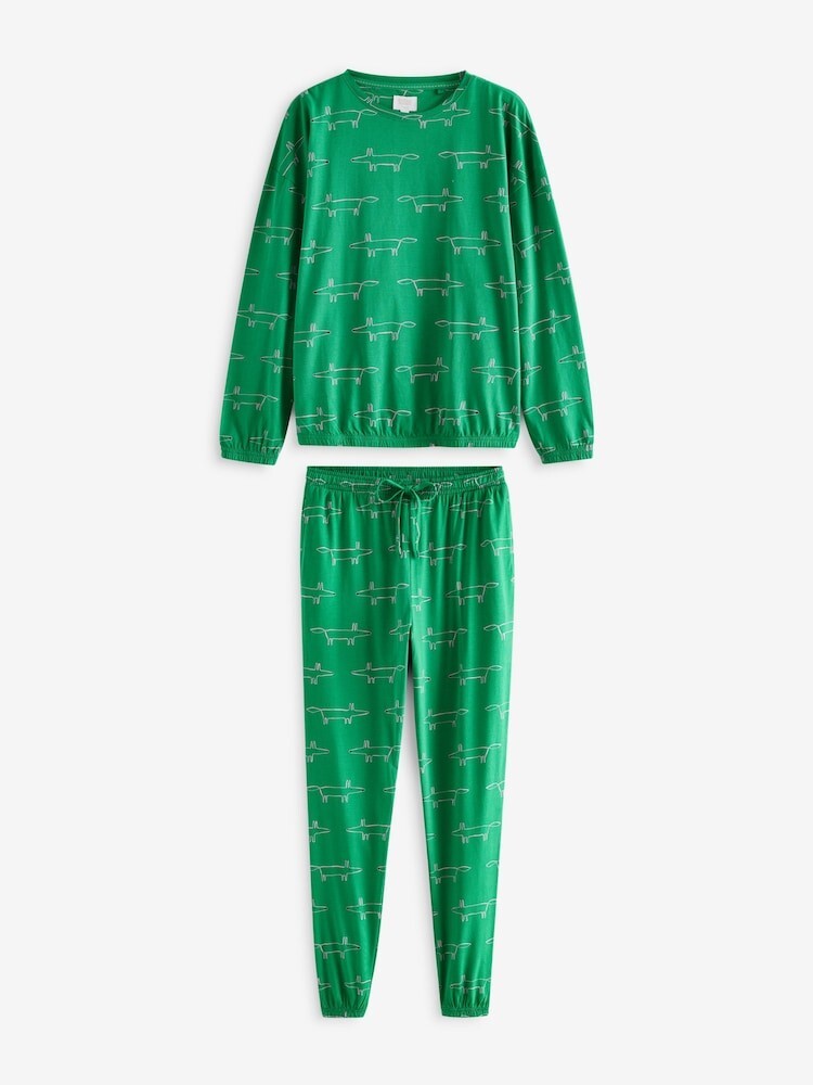 SCION MR FOX GREEN LONG SLEEVED PYJAMAS SIZE X LARGE NEW UK