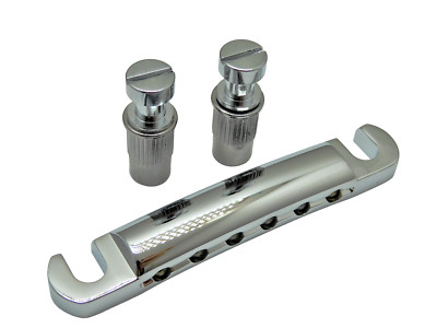 Tailpiece Stop Bar for Epiphone Les Paul Import Guitar, Metric Studs Chrome