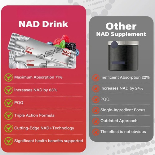 30PCS ZOOONE NR1000 - NAD+ Berry Flavor Drink Mix For Skin Aging Support Energy - Foto 5 di 5