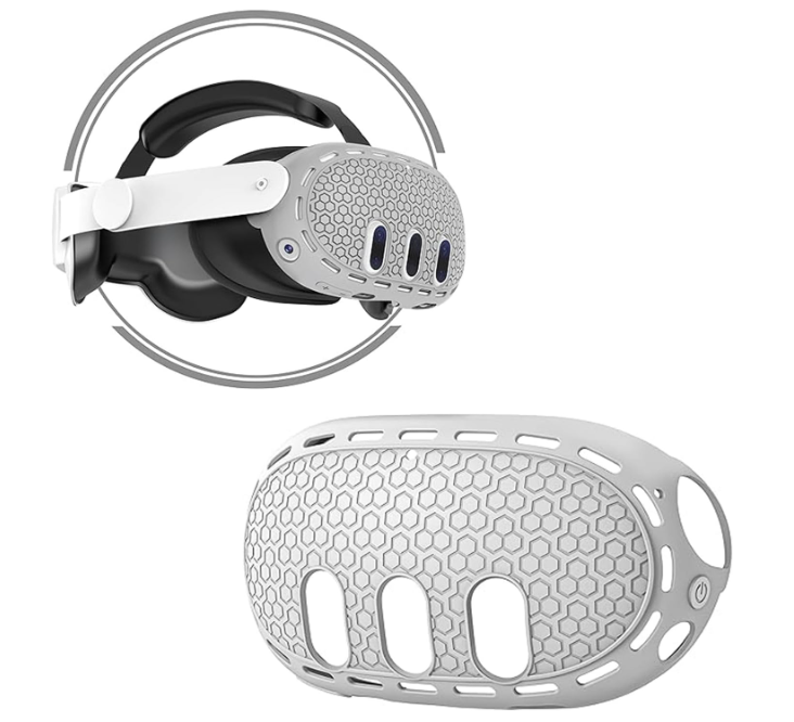 Silicone VR Shell Protective Cover Compliable with Oculus Quest 3, Silicone  Cove