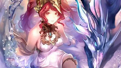 Anime water smiling video games redhead dress sibyl Playmat Gaming Mat