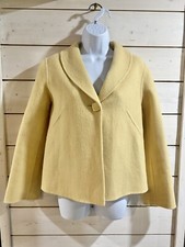 Womens Pendleton Merino Wool Jacket Single Button Yellow Medium Classic Style