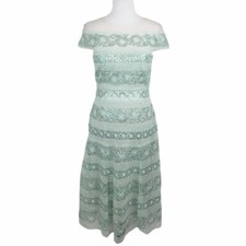 TADASHI SHOJI NWT Anneliese Tea-Length Dress Mesh Sequin Embroidered Size 6