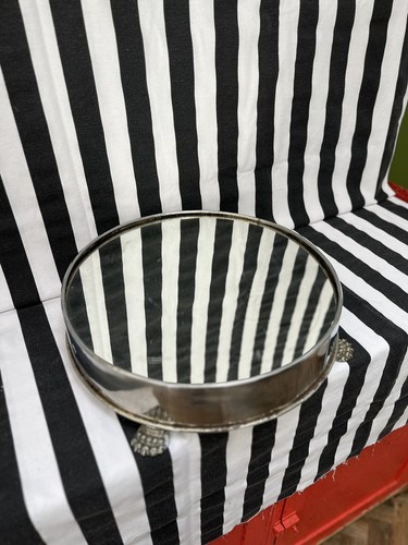 Antique vintage WEDDING CAKE STAND silver plate & mirrored - Picture 3 of 10