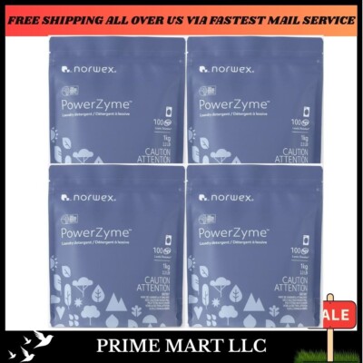 Norwex PowerZyme Laundry Powder Detergent New Formula (Pack of 4) free shipping