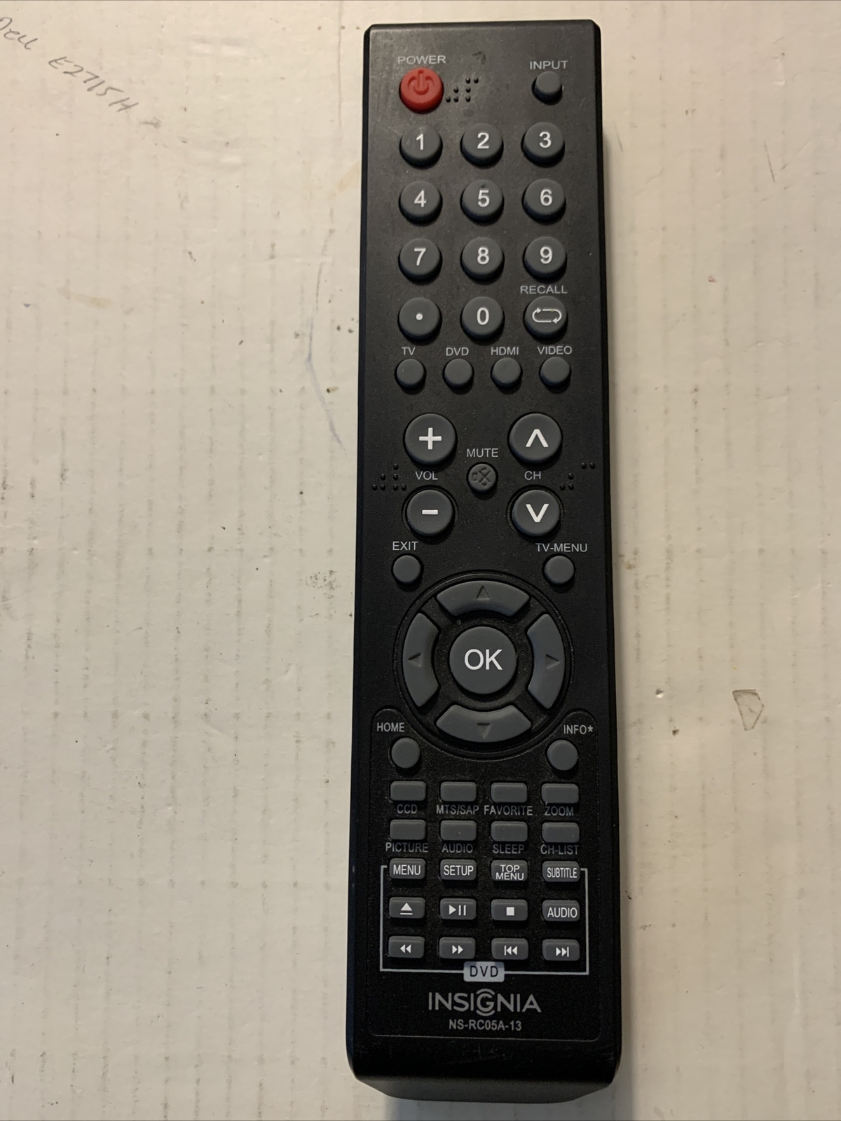 Insignia Remote Control DVD Combo TV Remote NSRC05A13 Sub Insignia RC261 eBay