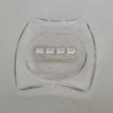 Vintage Ashtray Glass Cigarette Ash Tray Midcentury Concave Clear Table Top VTG