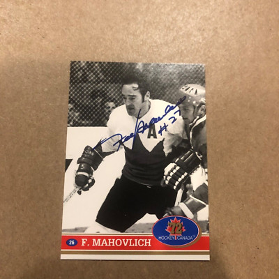 91-92 FUTURE TRENDS 72 SUMMIT SERIES FRANK MAHOVLICH AUTOGRAPHED CARD