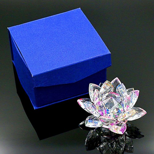 Große Kristall Lotus Blume Ornament - alle Farben Crystocraft Wohndeko Geschenk - Bild 3 von 35