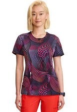 Digital Wavelength Cherokee Scrubs Infinity Round Neck Top CK609 DTWG