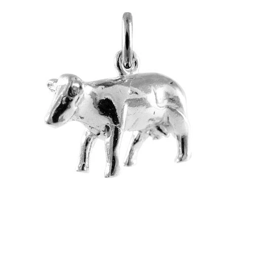 Sterling silver cow best sale charm