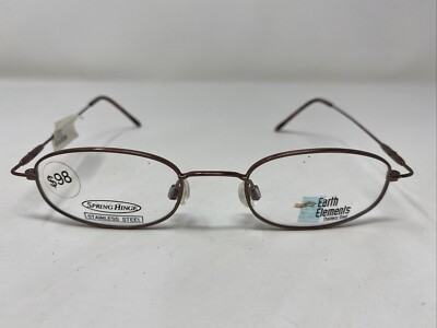 Earth Elements EE123 857 46-19-135 Matte Brown Full Rim Eyeglasses Frame FR66