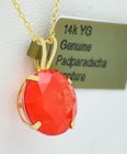 GENUINE 4.63 Cts PADPARADSCHA SAPPHIRE PENDANT 14K YELLOW GOLD - Free Appraisal — photo 2